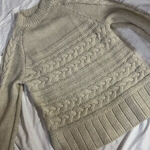 St. John's Bay Cream Cable Knit Turtleneck Sweater